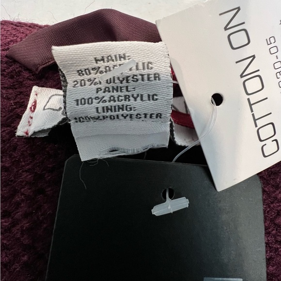 NWT Cotton On Women M/L Long Line Wine Color Sweater Vest Knit/Faux Fur Pockets - Picture 11 of 16